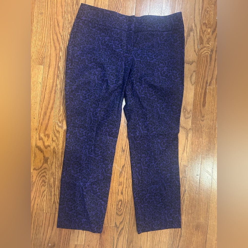 LOFT Dark Purple Floral Pants